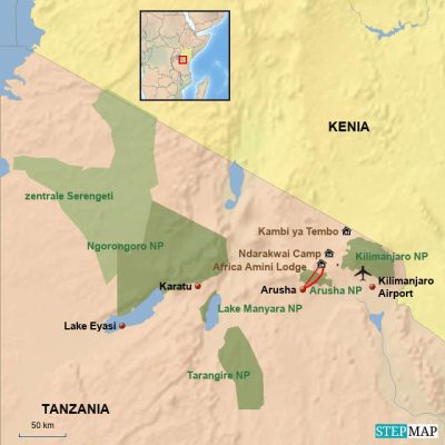 Baustein Africa Amini Lodge Map