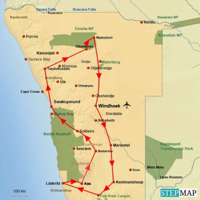 Best of Namibia Routemap