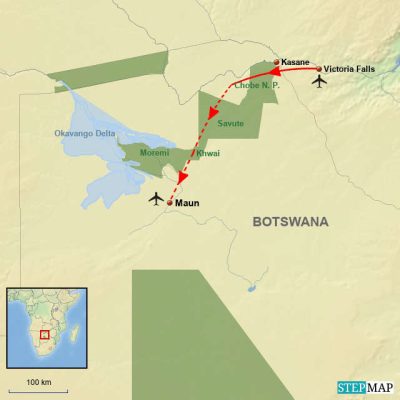 Botswana Kompakt Routemap