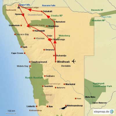 Die Stammvölker und Wildnis des Nordens Routemap