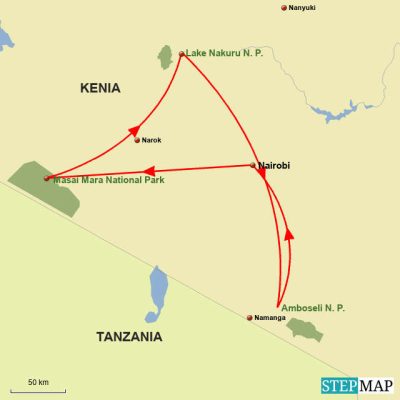Höhepunkte Kenias *Neu* Routemap