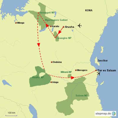 Höhepunkte des Nordens & Südens Routemap