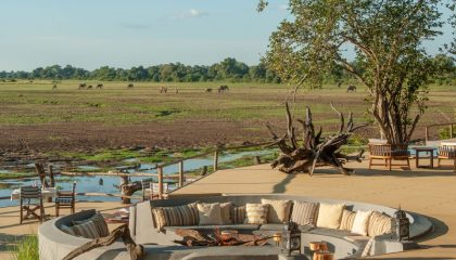 Blick von der Kafunta River Lodge