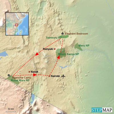 Kenia by Air Map