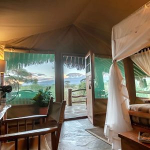 Kibo Safari Camp Zimmer mit Blick auf den Kilimanjaro