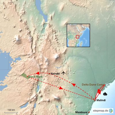 Luxus Safari für Kenner Routemap