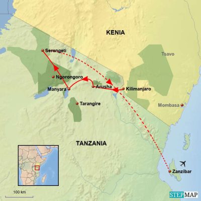Tanzania kompakt *Neu* Routemap